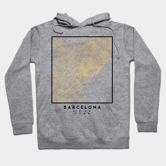 BARCELONA SPAIN CITY STREET MAP ART Hoodie by deificusArt